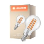 Ledvance Classic LED E14 Kugel Fadenlampe Klar 2.2W 470lm - 827 Extra Warmweiß | Ersatz Für 40W