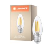 Ledvance Classic LED E27 Kerze Fadenlampe Klar 3.4W 470lm - 827 Extra Warmweiß | Dimmbar - Ersatz Für 40W