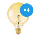 Multipack 4x Ledvance Vintage 1906 LED E27 Gold 4W 410lm - 824 Extra Warmweiß | Ersatz Für 40W