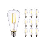 Multipack 10x Noxion Lucent LED E27 Birne Fadenlampe Klar 4W 470lm - 827 Extra Warmweiß | Ersatz für 40W