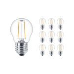 Multipack 10x Philips Corepro LED Lustre E27 Kugel Fadenlampe Klar 2W 250lm - 827 Extra Warmweiß | Ersatz für 25W