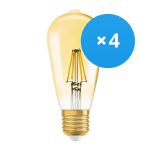 Multipack 4x Ledvance Vintage 1906 LED E27 Birne Gold 2.5W 220lm - 824 Extra Warmweiß | Ersatz für 22W
