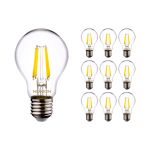 Multipack 10x Noxion Lucent LED E27 Birne Fadenlampe Klar 8.5W 1055lm - 827 Extra Warmweiß | Dimmbar - Ersatz für 75W