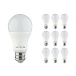 Multipack 10x Noxion Lucent Classic LED E27 Birne Matt 9.5W 1055lm - 830 Warmweiß | Ersatz für 75W