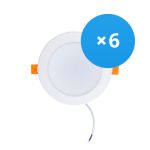 Multipack 6x Bright Choice LED Downlight 12W 1080lm 120D - 840 Kaltweiß | Ausschnitt 115mm - Ersatz Für 1x18W