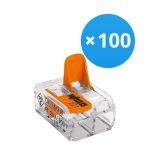 Multipack 100x Wago 221-412 Klemmleiste Verbinder| 2 Draht Verbindung