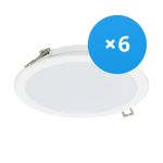 Multipack 6x Philips LED Downlight DN065B Metall Weiß 19W 2000lm 110D - 830 Warmweiß | 225mm - Ausschnitt 200mm - IP20