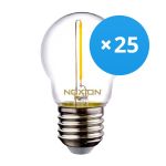 Multipack 25x Noxion Lucent LED E27 Kugel Fadenlampe Klar 1.4W 136LM - 827 Extra Warmweiß | Ersatz für 15W