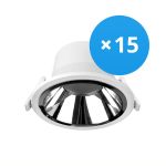 Multipack 15x Noxion LED Downlight Apollo 20W 2300lm 60D - 830 Warmweiß | 220mm - Ausschnitt 200mm - Alu Reflektor - UGR <19
