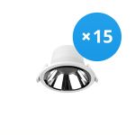 Multipack 15x Noxion LED Downlight Apollo 9W 1100lm 60D - 840 Kaltweiß | 145mm - Ausschnitt 120mm - Alu Reflektor - UGR <19