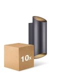 Multipack 10x Nordlux Nico Wandleuchte Aluminium Schwarz Up & Down | IP54 - Geeignet für 2x GU10