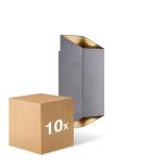 Multipack 10x Nordlux Nico Wandleuchte Aluminium Anthrazit Up & Down | IP54 - Geeignet für 2x GU10