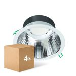 Multipack 4x Philips LED Downlight Coreline DN142B Aluminium Weiß 19.2W 2300lm 60D - 830 Warmweiß | Ausschnitt 200mm - IP20 - UGR<19