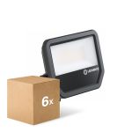 Multipack 6x Ledvance Led-Scheinwerfer Aluminium Schwarz 69W 10000lm 100D - 840 Kaltweiß | IP66 - Symmetrisch