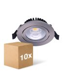 Multipack 10x Noxion LED Schwenkbar Slim Spot Silber Rund 6W 550lm 60D - 927 Extra Warmweiß | 85mm - IP54 - Dimmbar - Höchste Farbwiedergabe