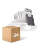 Multipack 5x Ledvance LED-Spot Adjust Aluminium Weiß 8W 680lm 36D - 930 Warmweiß | Ausschnitt 68mm - IP20 - Höchste Farbwiedergabe - Dimmbar