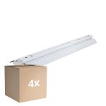 Multipack 4x Noxion Deckenleuchte Click Reflektor V2 LED T8 | Geeignet für 2x 120cm LED Röhre