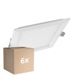 Multipack 6x Ledvance LED Downlight Slim Quadrat SQ210 18W 1530lm 120D - 830 Warmweiß 