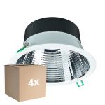 Multipack 4x Philips LED Downlight Coreline DN142B Aluminium Weiß 19.2W 2300lm 60D - 840 Kaltweiß | Ausschnitt 200mm - IP20 - UGR<19