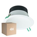 Multipack 4x Philips LED Downlight Coreline DN142B Aluminium Weiß 11W 1200lm 60D - 830 Warmweiß | Ausschnitt 155mm - IP20 - Weiß Reflektor