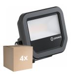 Multipack 4x Ledvance Led-Scheinwerfer Aluminium Schwarz 8W 1200lm 100D - 840 Kaltweiß | IP66 - Symmetrisch