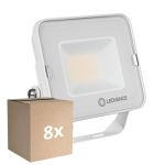 Multipack 8x Ledvance LED-Scheinwerfer Kompakt Weiß 20W 2000lm 100D - 840 Kaltweiß | IP65 - Symmetrisch 