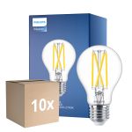 Multipack 10x Philips Master LED E27 Birne Fadenlampe Klar 5.9W 806lm - 922-927 Dim To Warm | Höchste Farbwiedergabe - Dimmbar - Ersatz Für 60W