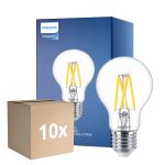 Multipack 10x Philips Master LED E27 Birne Fadenlampe Klar 3.4W 470lm - 922-927 Dim To Warm | Höchste Farbwiedergabe - Dimmbar - Ersatz Für 40W