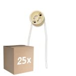 Multipack 25x Universal GU10 Sockel - Universele GU10 Fitting - Weiß 0.1m - 2 pole 0.5mm2 (Für Noxion)