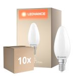 Multipack 10x Ledvance Classic LED E14 Kerze Matt 3.4W 470lm - 827 Extra Warmweiß | Dimmbar - Ersatz Für 40W