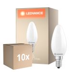 Multipack 10x Ledvance Classic LED E14 Kerze Matt 5.9W 806lm - 827 Extra Warmweiß | Dimmbar - Ersatz Für 60W