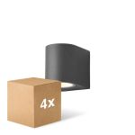 Multipack 4x D'Lite Wandleuchte Vossem Aluminium Schwarz | IP54 - Geeignet Für 1x GU10