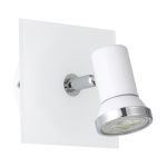 Eglo Wandleuchte Tamara 1 Stahl Weiß Chrom 2.8W 250lm - 830 Warmweiß | IP44 - Inkl. 1x GU10