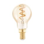 Eglo LED Kugel E14 Fadenlampe Messing 4W 145lm - 820 Extra Warmweiß | Dimmbar - Ersatz Für 15W