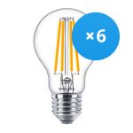 Multipack 6x Philips Corepro LED Glühbirne E27 Birne Klar 10.5W 1521lm - 827 Extra Warmweiß | Ersatz für 100W