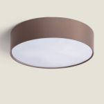 Bright Choice LED-Deckenleuchte Rund Textil Braun | 500mm - Geeignet für 3x E27 – Max 40W