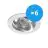 Multipack 6x Noxion Einbau Spot Drome MR16 schwenkbar Aluminium | Ausschnitt 69mm - GU10 Sockel