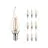 Multipack 10x Noxion Lucent LED E14 Gebogene Spitze Kerze Fadenlampe Klar 2.5W 250lm - 827 Extra Warmweiß | Ersatz für 25W