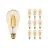 Multipack 10x Noxion Lucent LED E27 Edison Fadenlampe Messing 7.2W 630lm -  822 Extra Warmweiß | Dimmbar - Ersatz für 50W