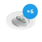 Multipack 6x Noxion Einbau Spot Logic MR16 schwenkbar Weiß | Ausschnitt 80mm - GU10 Sockel