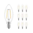 Multipack 10x Philips Corepro LED Kerze E14 Fadenlampe Klar 2W 250lm – 827 – Extra Warmweiß | Ersatz für 25W