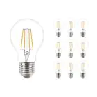 Multipack 10x Philips Corepro LED Glühbirne E27 Birne Klar 4.3W 470lm - 827 Extra Warmweiß | Ersatz für 40W