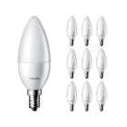Multipack 10x Philips Corepro LED Kerze E14 Matt 5W 470lm - 827 Extra Warmweiß | Ersatz für 40W