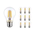 Multipack 10x Noxion Lucent Fadenlampe LED E27 Birne Klar 7W 806lm - 827 Extra Warmweiß | Dimmbar - Ersatz für 60W