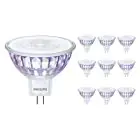 Multipack 10x Philips Master Value LED Spot GU5.3 MR16 7.5W 621lm 60D - 927 Extra Warmweiß | Höchste Farbwiedergabe - Dimmbar - Ersatz für 50W
