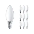 Multipack 10x Philips Corepro LED Kerze E14 Matt 2.2W 250lm 827 Extra Warmweiß - Ersatz Für 25W