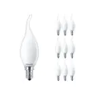 Multipack 10x Philips Corepro LED Kerze E14 Gebogen-tip Matt 2.2W 250lm - 827 Extra Warmweiß - Ersatz Für 25W