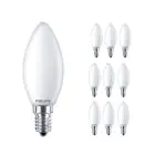 Multipack 10x Philips Corepro LED Kerze E14 Matt 4.3W 470lm - 827 Extra Warmweiß | Ersatz für 40W