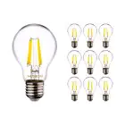 Multipack 10x Noxion Lucent LED E27 Birne Fadenlampe Klar 4.5W 470lm - 840 Kaltweiß | Ersatz für 40W
