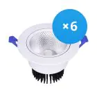 Multipack 6x Bright Choice LED Downlight Rund Schwenkbar 15W 1200lm 60D - 930 Warmweiß | 135mm - Ausschnitt 110mm - UGR 